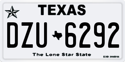 TX license plate DZU6292