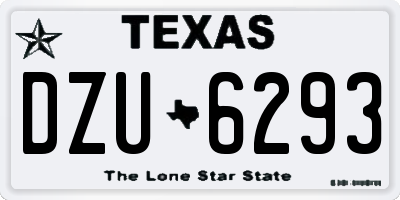 TX license plate DZU6293