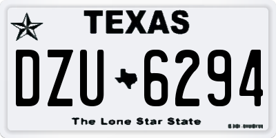 TX license plate DZU6294