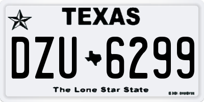 TX license plate DZU6299