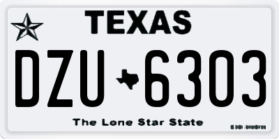 TX license plate DZU6303