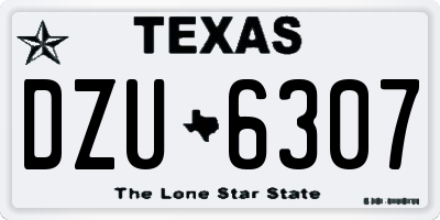 TX license plate DZU6307