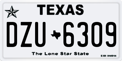 TX license plate DZU6309