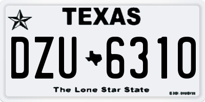 TX license plate DZU6310