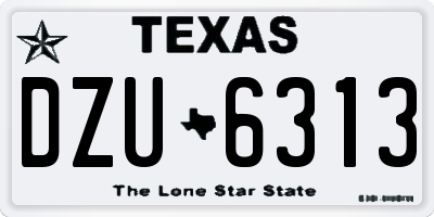 TX license plate DZU6313