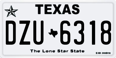 TX license plate DZU6318