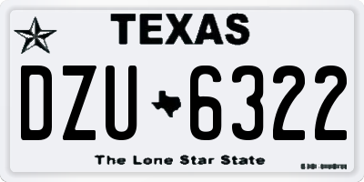 TX license plate DZU6322