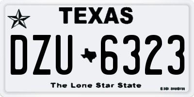 TX license plate DZU6323