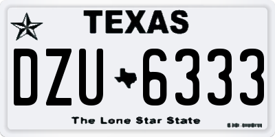 TX license plate DZU6333