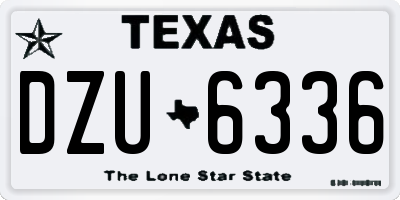 TX license plate DZU6336