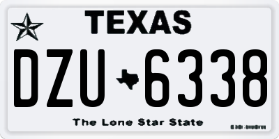 TX license plate DZU6338