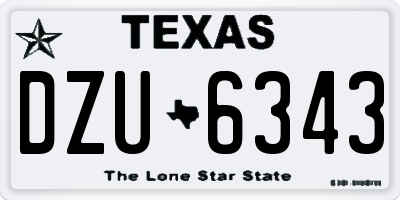 TX license plate DZU6343