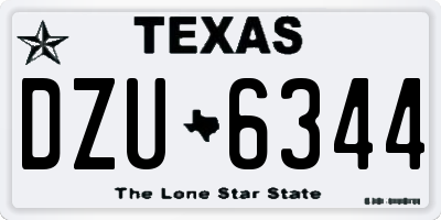 TX license plate DZU6344