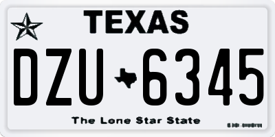TX license plate DZU6345