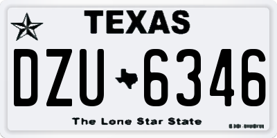 TX license plate DZU6346