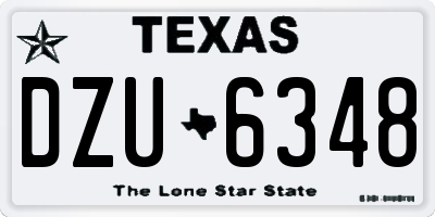 TX license plate DZU6348