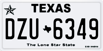 TX license plate DZU6349