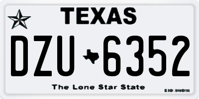 TX license plate DZU6352