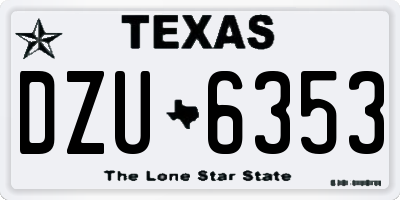 TX license plate DZU6353