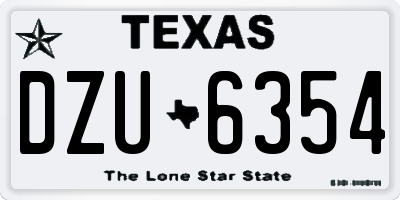 TX license plate DZU6354
