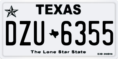 TX license plate DZU6355