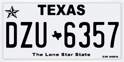 TX license plate DZU6357