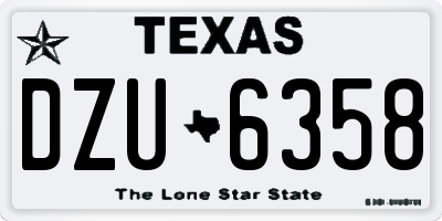 TX license plate DZU6358