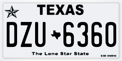 TX license plate DZU6360