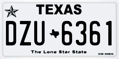 TX license plate DZU6361