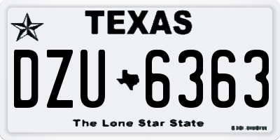 TX license plate DZU6363