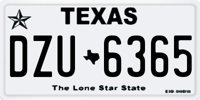 TX license plate DZU6365