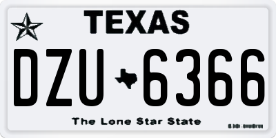 TX license plate DZU6366