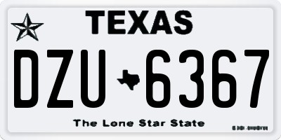 TX license plate DZU6367
