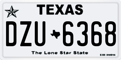 TX license plate DZU6368
