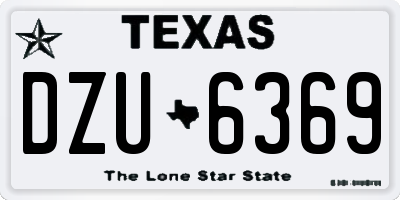 TX license plate DZU6369