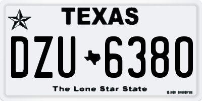 TX license plate DZU6380