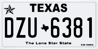 TX license plate DZU6381