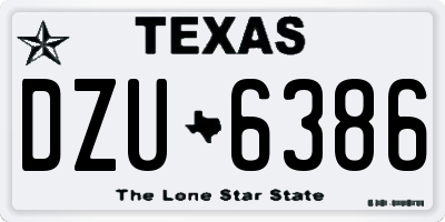 TX license plate DZU6386