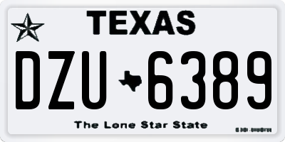 TX license plate DZU6389