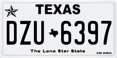 TX license plate DZU6397