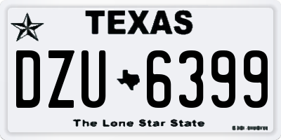 TX license plate DZU6399