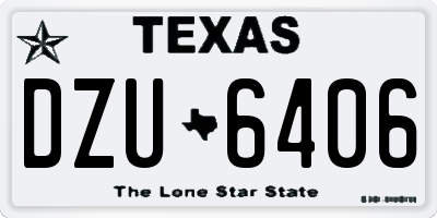 TX license plate DZU6406