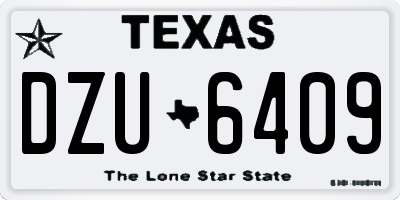 TX license plate DZU6409