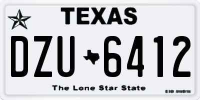 TX license plate DZU6412