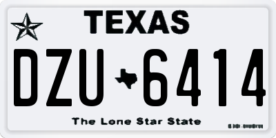 TX license plate DZU6414