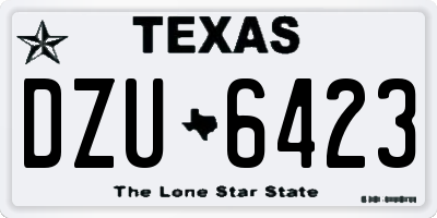 TX license plate DZU6423