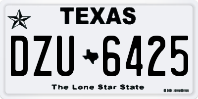 TX license plate DZU6425