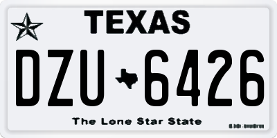 TX license plate DZU6426
