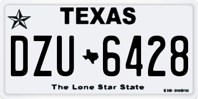 TX license plate DZU6428