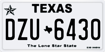 TX license plate DZU6430